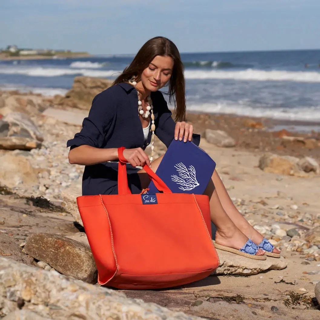 SEA STAR ORANGE - LARGE VOYAGER TOTE