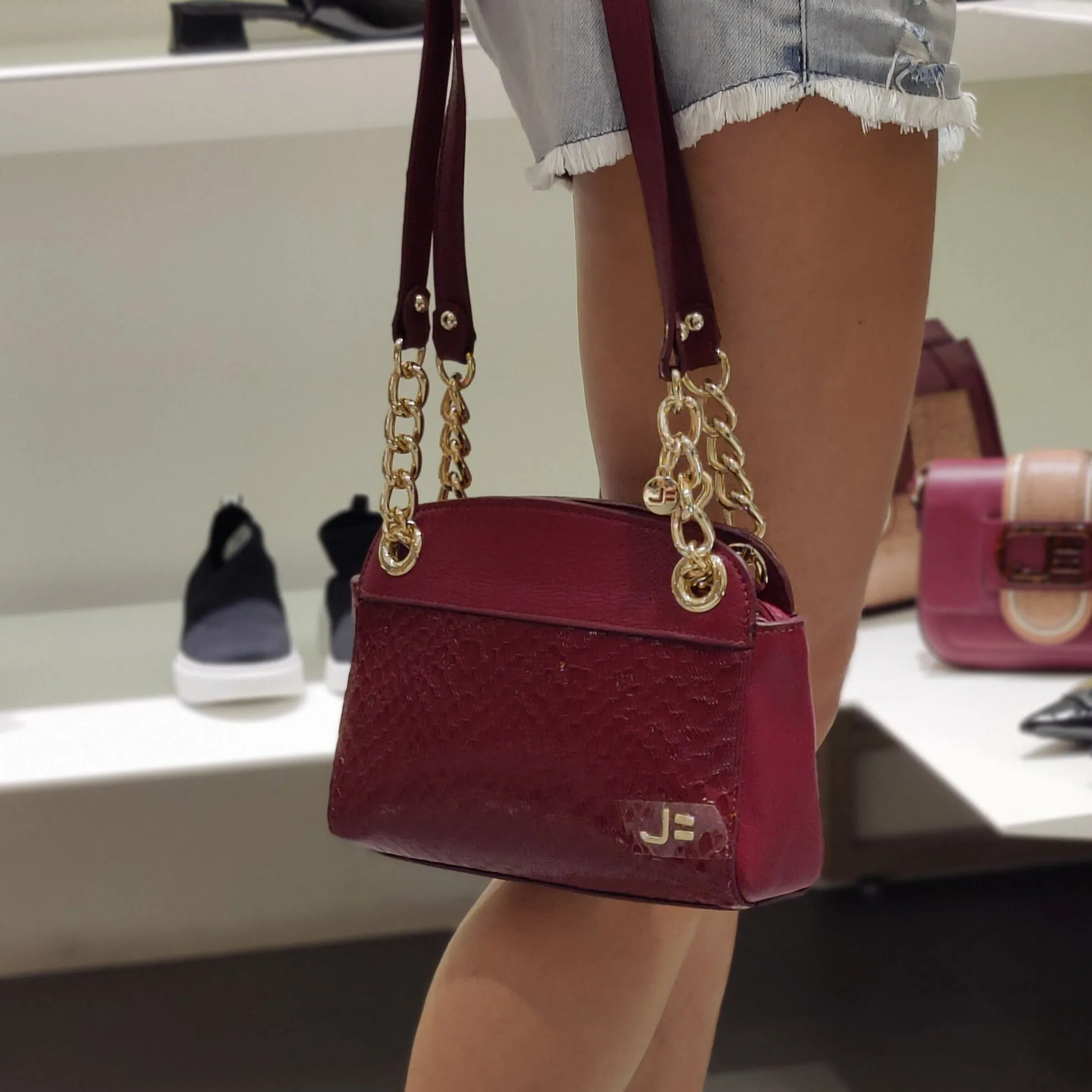 Snake Skin Leather Mini Shoulder Bag