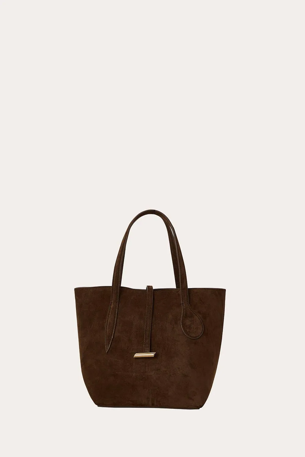 Sprout Tote Mini Dark Brown Suede