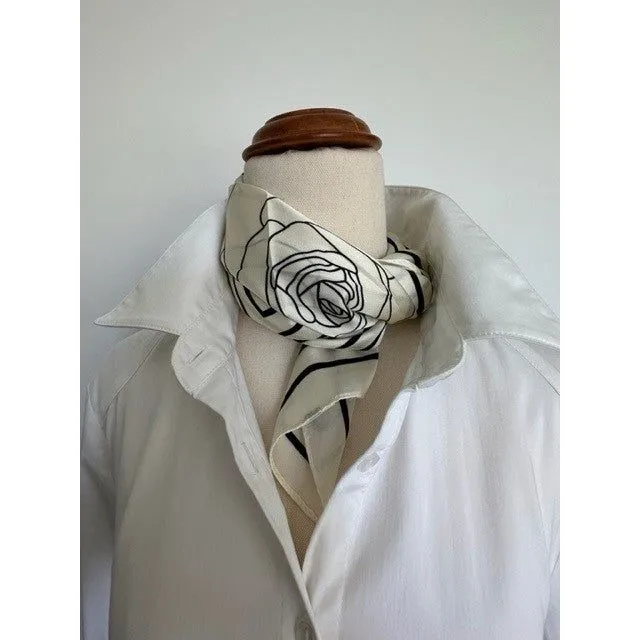 Stylish Silky Scarf - Cream Chanel