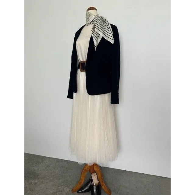 Stylish Silky Scarf - Cream Chanel