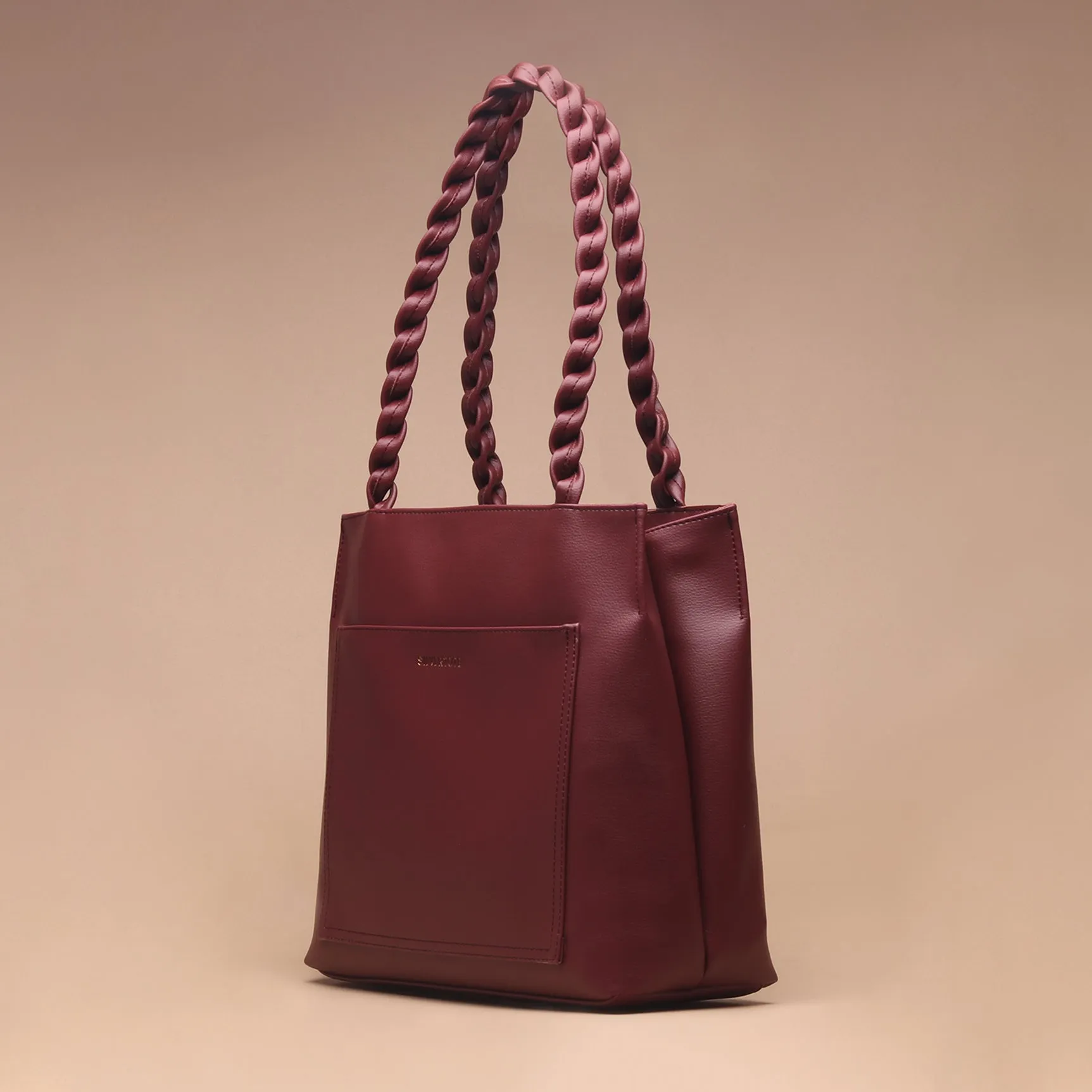 Tas Tote Wanita Silvertote Nathalie Maroon