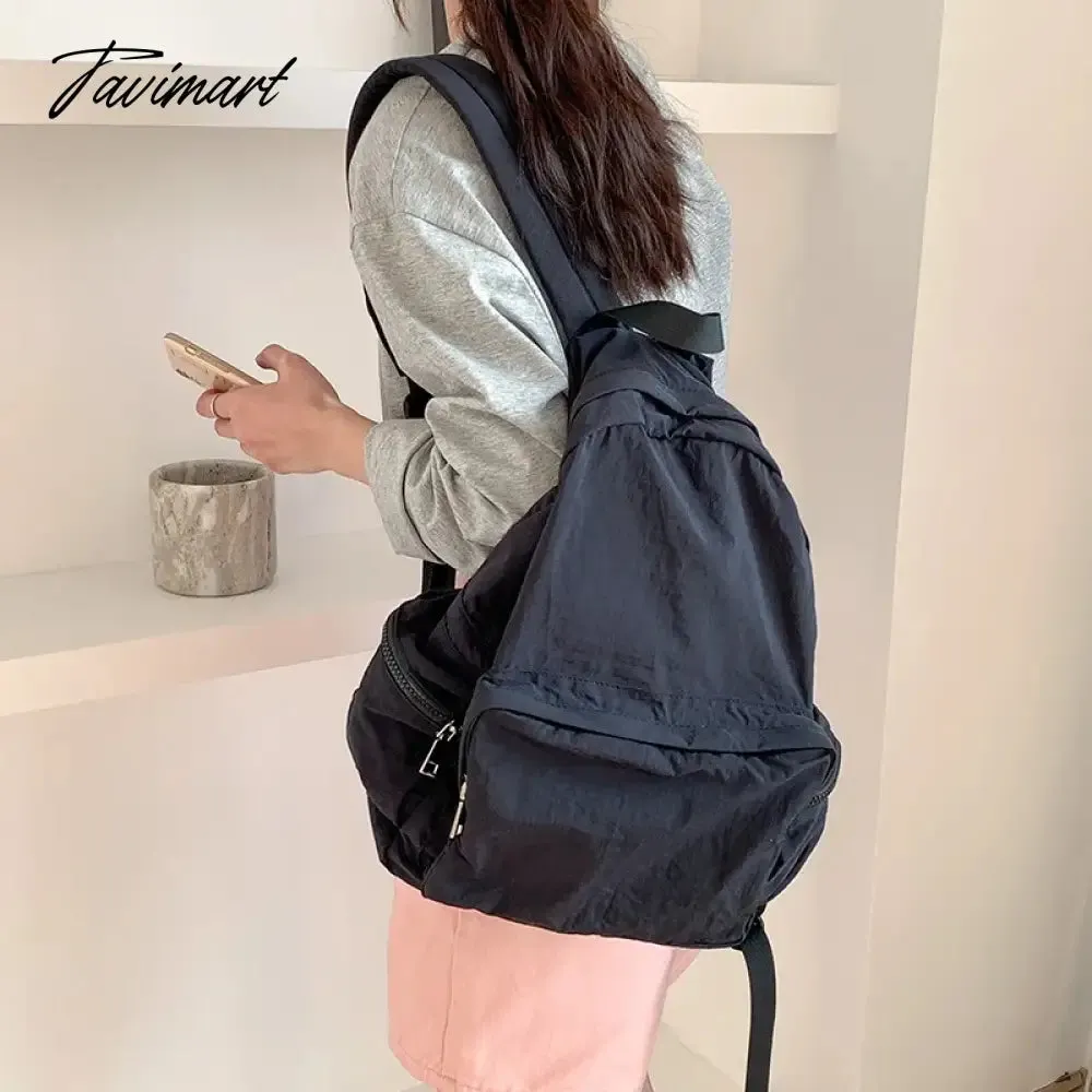 Tavimart Student backpack, female multiple pocket commuting backpack, leisure large capacity travel backpack, South Korea