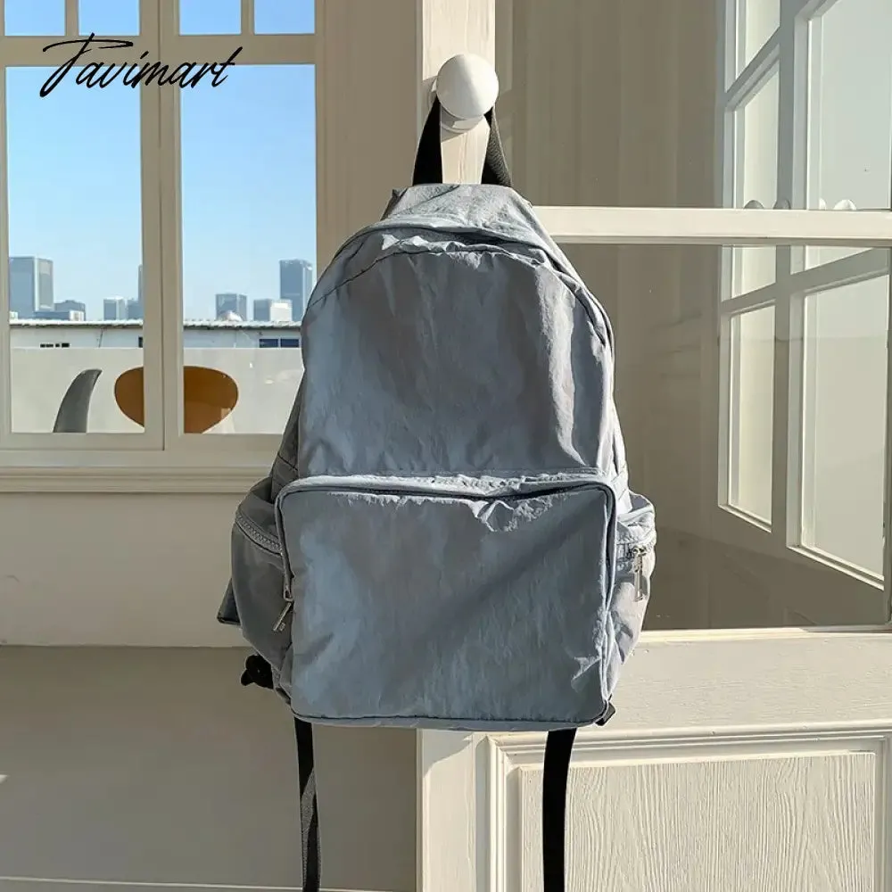 Tavimart Student backpack, female multiple pocket commuting backpack, leisure large capacity travel backpack, South Korea
