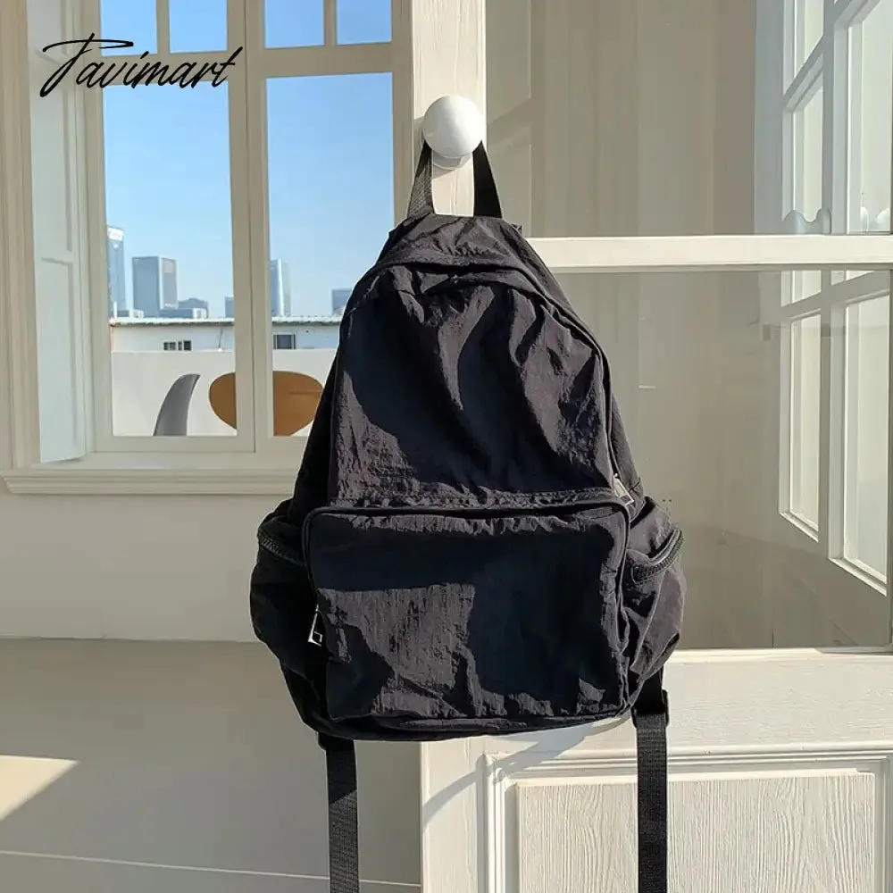 Tavimart Student backpack, female multiple pocket commuting backpack, leisure large capacity travel backpack, South Korea