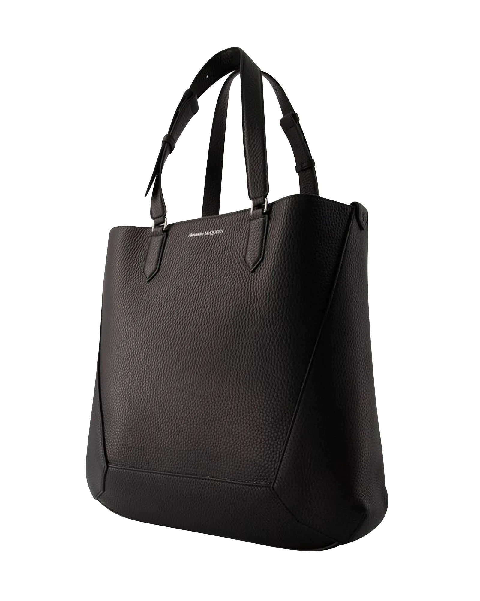 The Edge Medium Shopper Bag in Smooth Black Leather