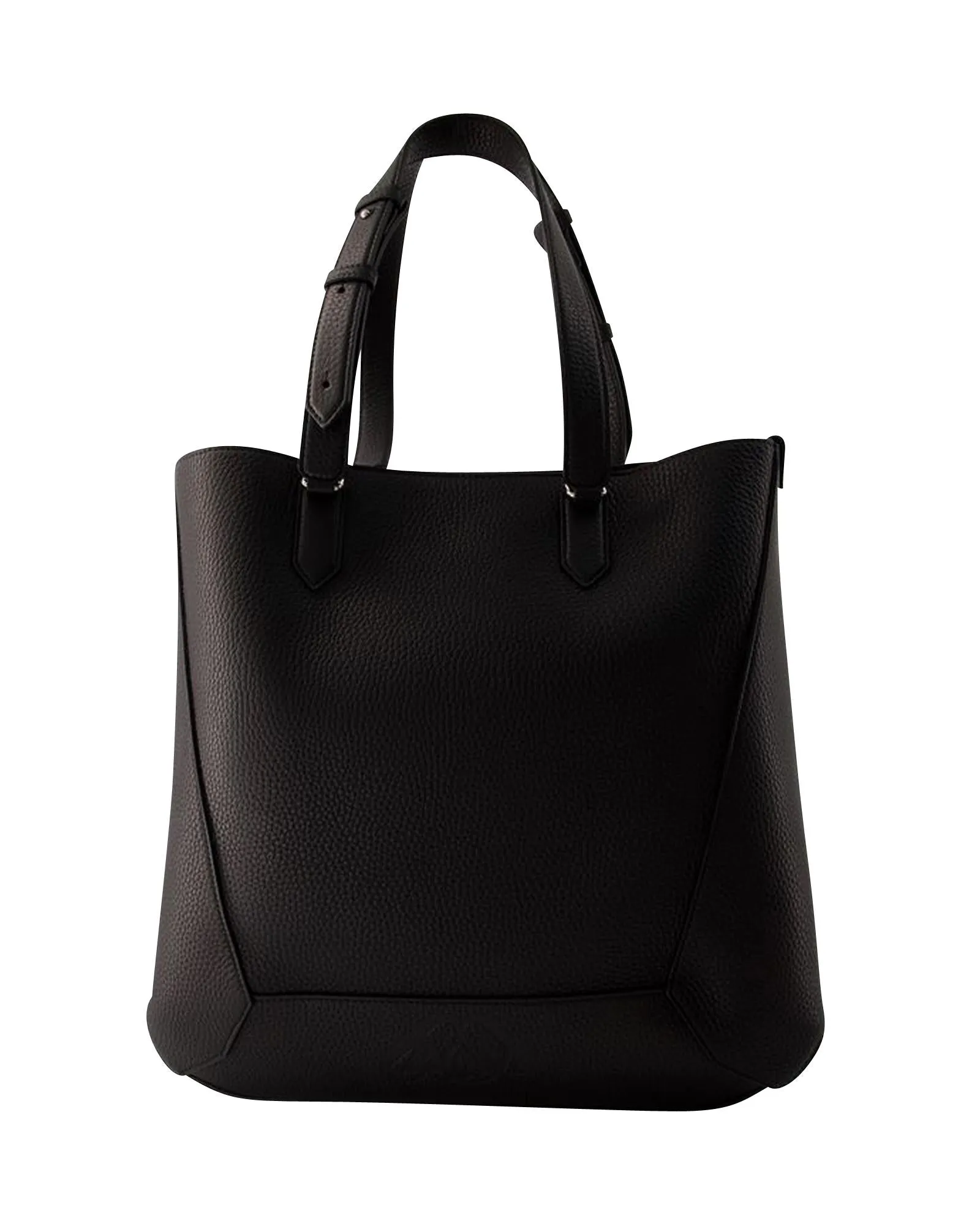 The Edge Medium Shopper Bag in Smooth Black Leather