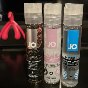 Three travel size lube