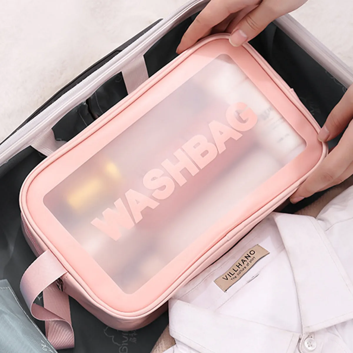 Transparent PVC Frosted Storage Bag, HG0122