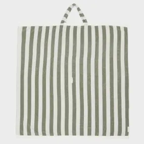 Twin Beach Towel 2-in-1 Tote Bag | The Vacay Olive Stripe