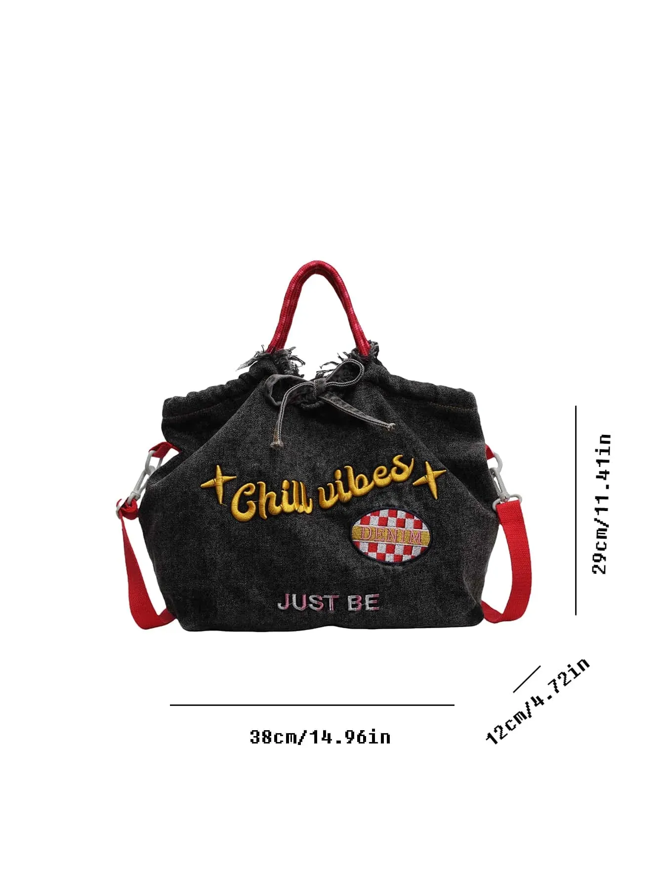 UAKISS  -  Fashion Classic Tote Bag, Leisure Embroidery Letter Pattern Decoration Shoulder Bag, Casual Bag Women's Crossbody Shoulder Bag