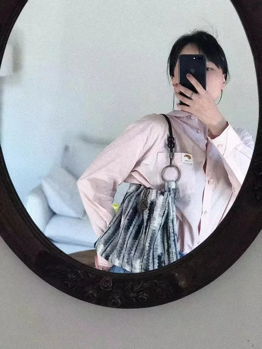 UAKISS  -  Original Far Mountain Pleated Vintage Small Bag Autumn New Versatile Casual Single-shoulder Underarm Bag Small Cloth Tote Bag