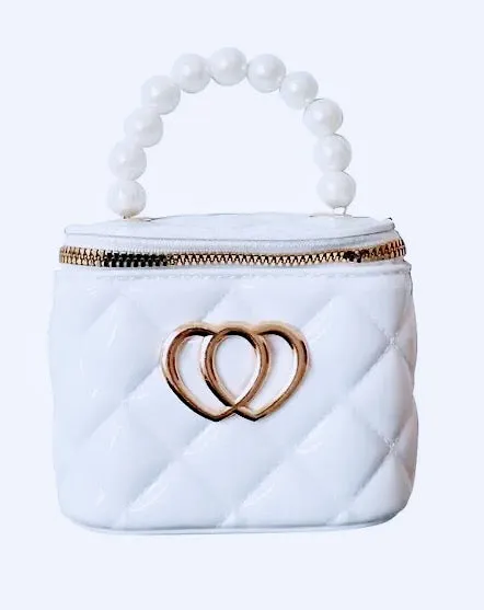 White Mini Double Heart Jelly Purse