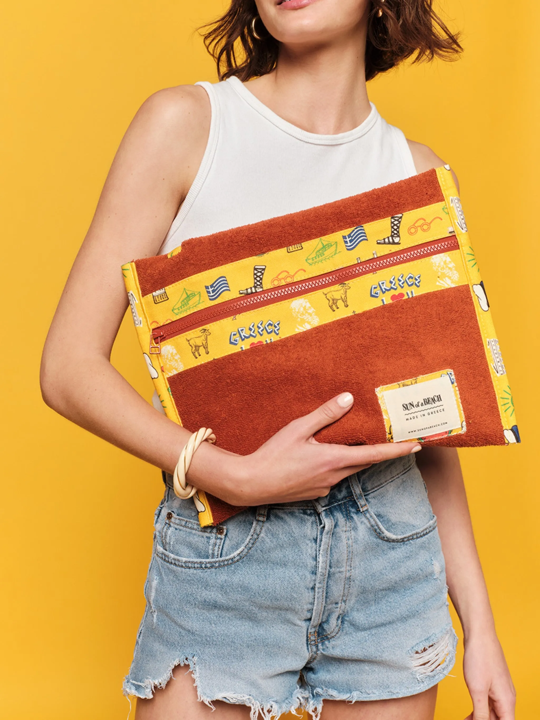 Yellow Greece I Love you | Waterproof Pouch